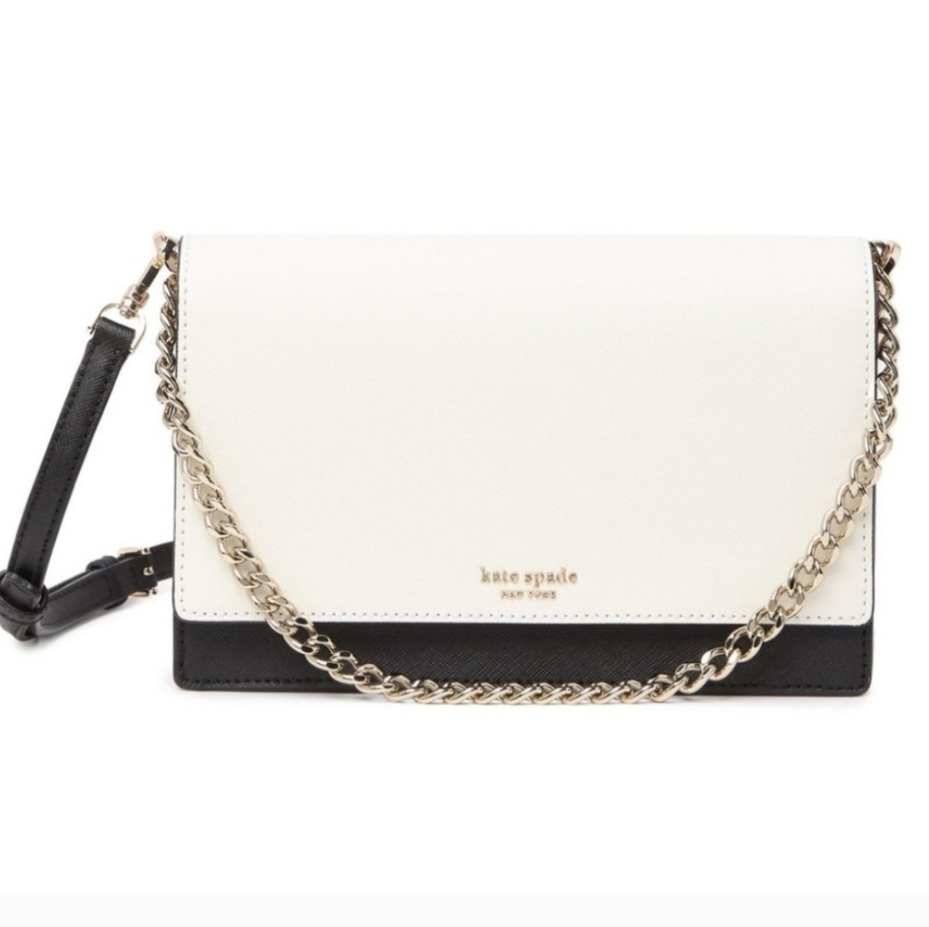 Kate Spade Colorblock Convertible Crossbody, Black, White, & Warm Beige